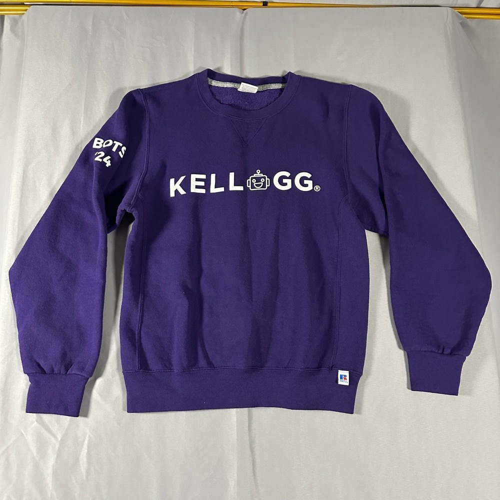 Russell Athletic Mens Small Sweatshirt Kellogg Robot Purple BOTS 24
